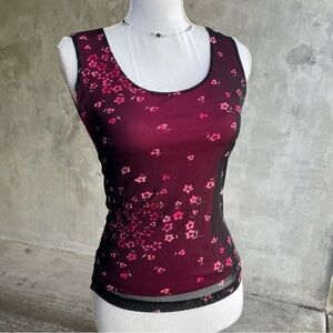 Vintage 90s Grunge Fairy Mesh Floral Tank